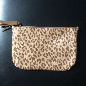 Leopard print makeup bag